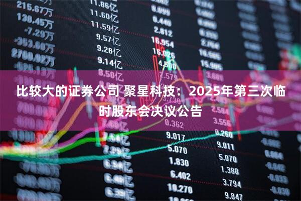 比较大的证券公司 聚星科技：2025年第三次临时股东会决议公告